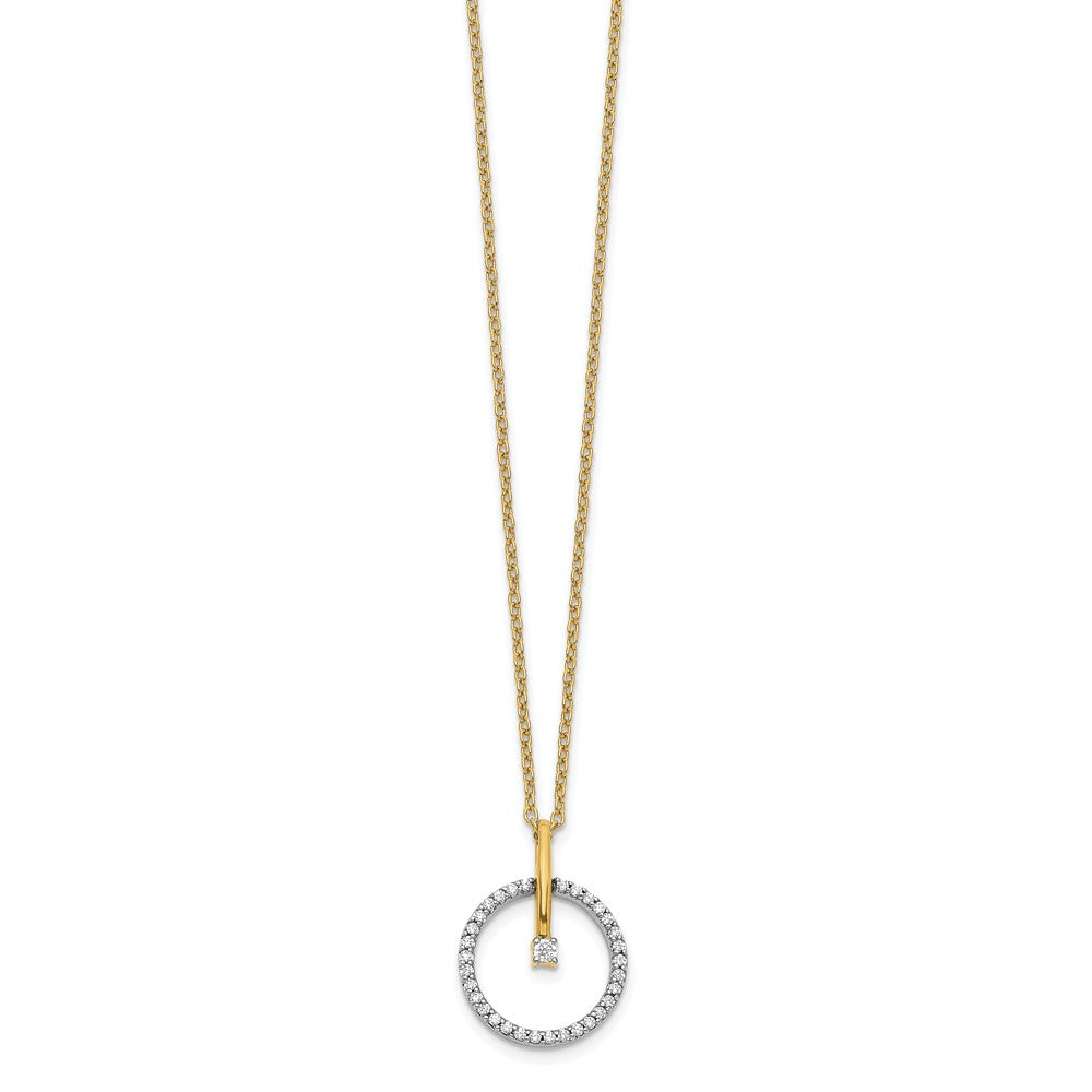 14ktt 1/5ct Lab Grown Dia VS/SI+ G+ Comp 18in Circle Pendant Necklace