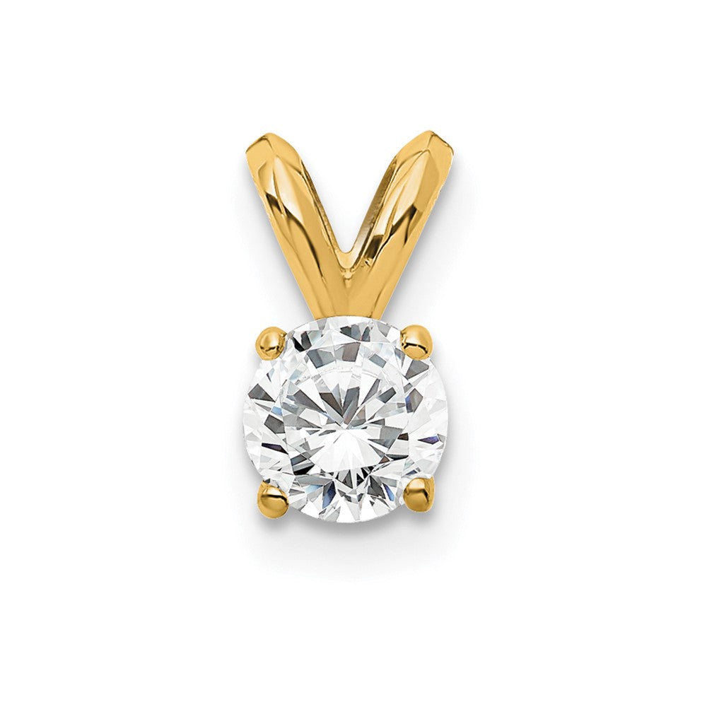 14k 1/4 ct Lab Grown Diamond VS+ F+ Round Comp 4 Prong Solitaire Pendant