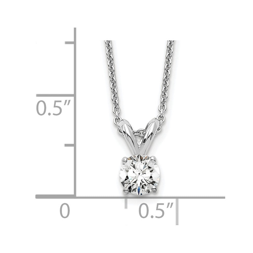 14kw 1/4ct Cert Lab Grown Dia VS+ F+ 4 Prong 18in Comp Solitaire Necklace