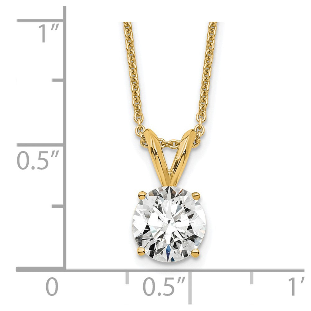 14k 3/4ct Cert Lab Grown Dia VS/SI+ G+ 4 Prong 18in Comp Solitaire Necklace
