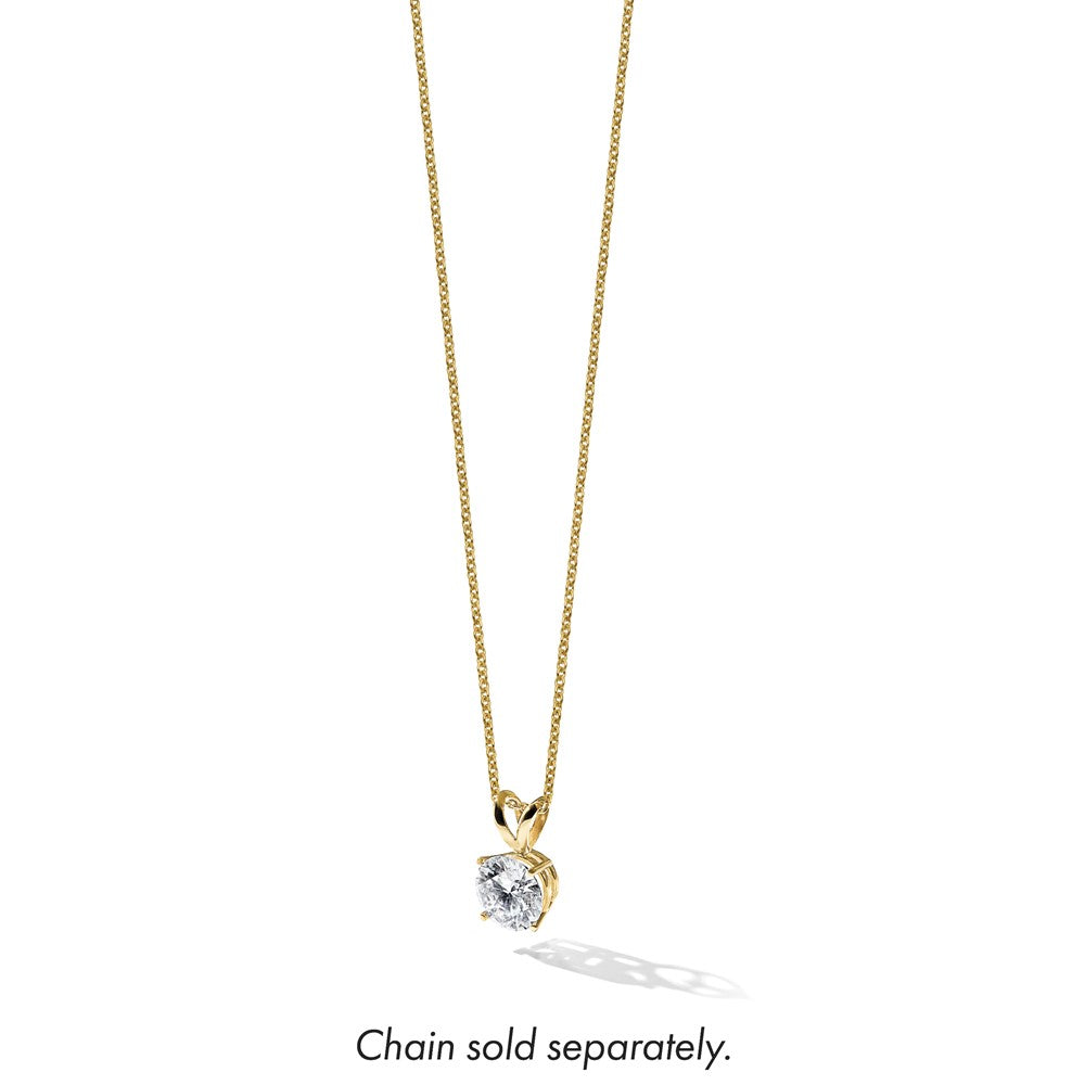 14k 1/2 ct Cert Lab Grown Dia VS+ F+ Round Comp 4 Prong Solitaire Pendant
