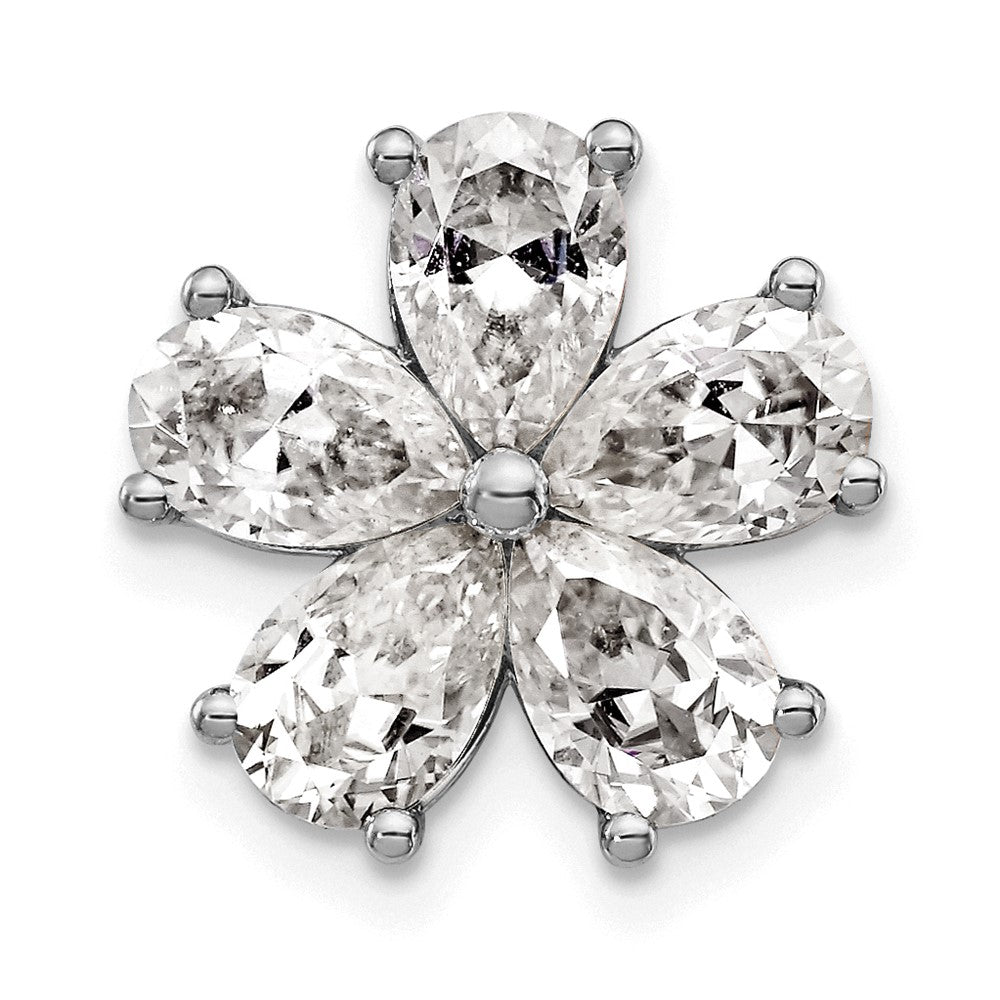 14kw 2ct Lab Grown Diamond VS+ F+ Complete Flower Chain Slide Pendant