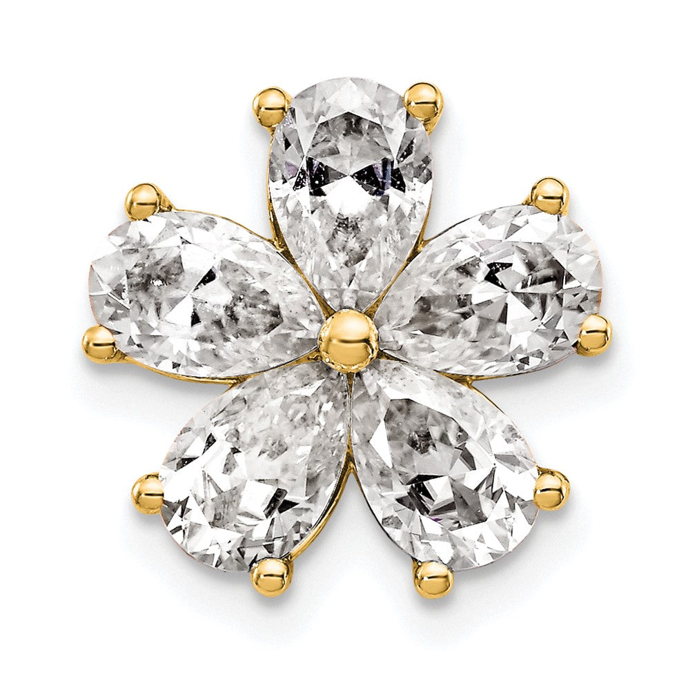 14k 2ct Lab Grown Diamond VS+ F+ Complete Flower Chain Slide Pendant