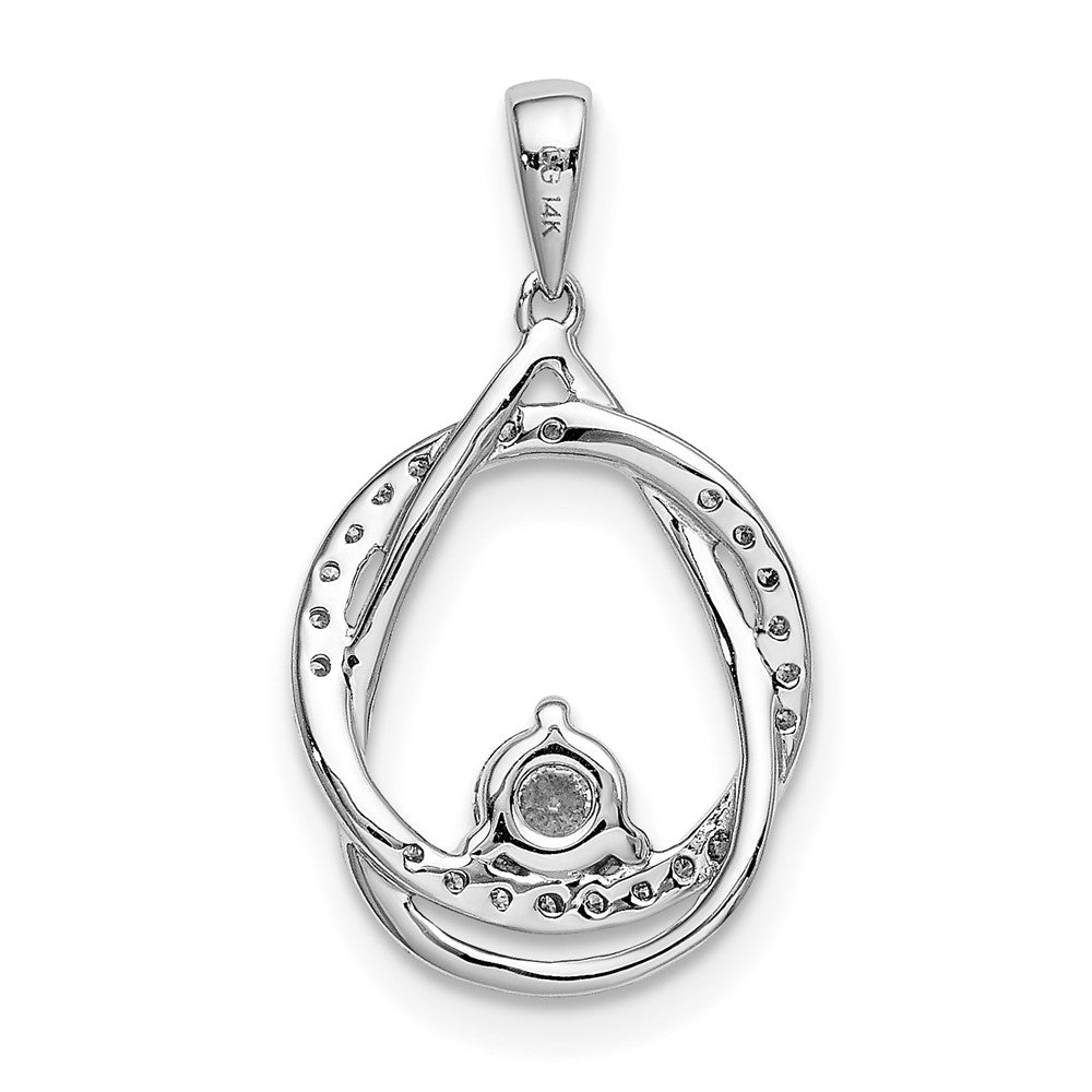 14kw 1/3ct Lab Grown Diamond VS/SI+ G+ Comp Circle and Teardrop Pendant