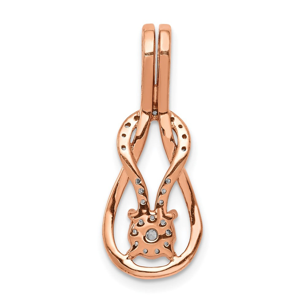 14k Rose Gold 1/6 ct Lab Grown Diamond VS/SI+ G+ Complete Knot Chain Slide