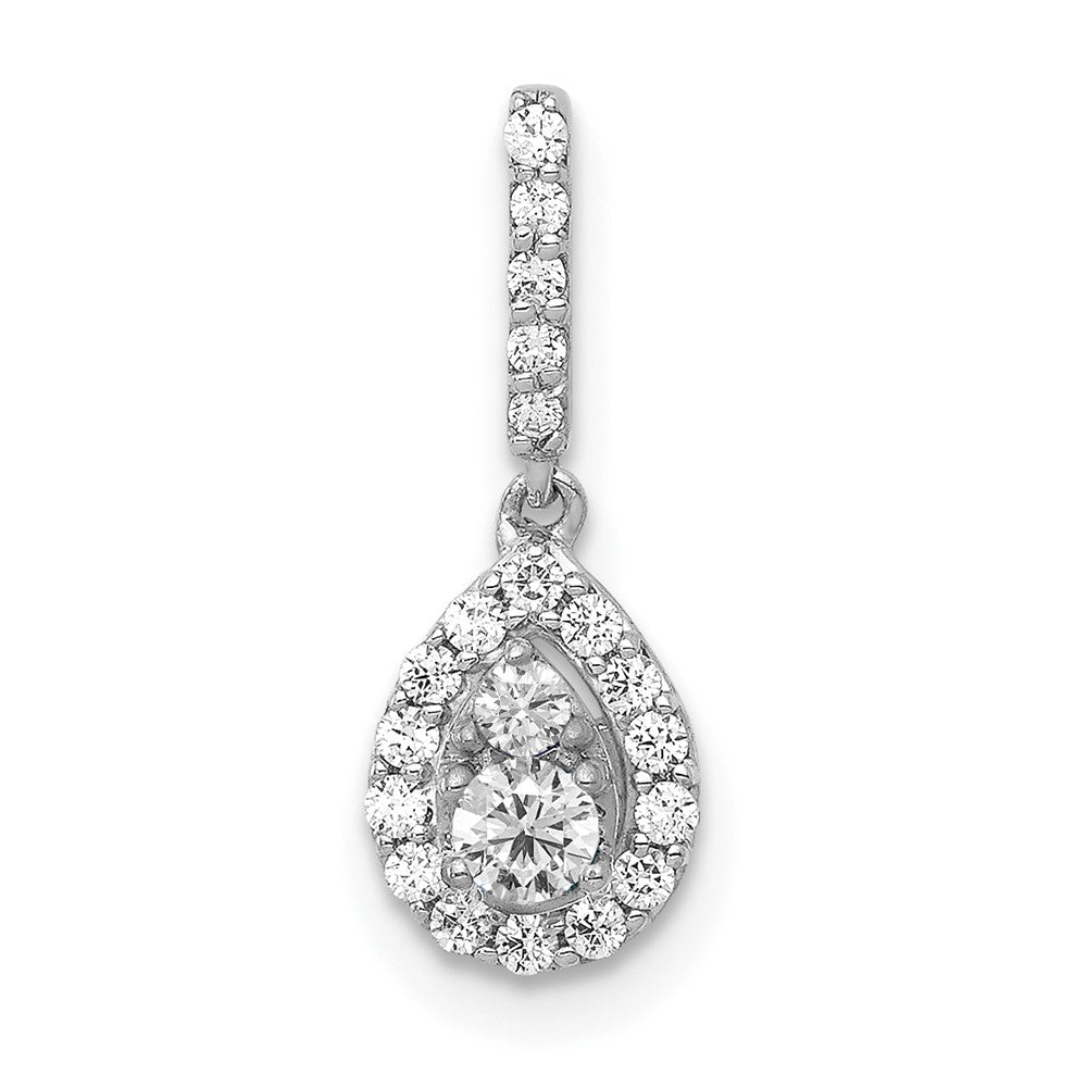 14kw 1/4ct Lab Grown Dia VS/SI+ G+ Comp Teardrop Dangle Pendant