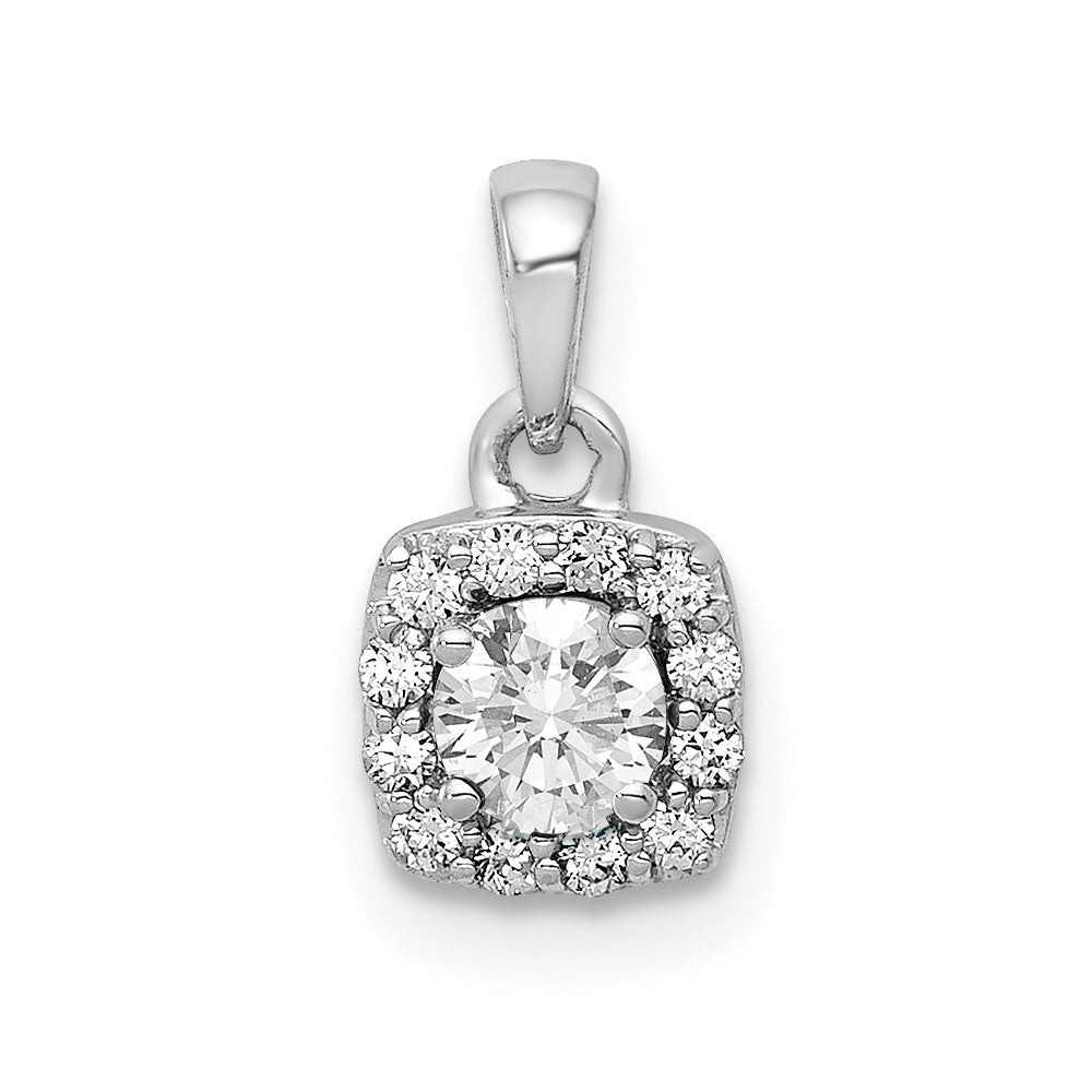 14k White Gold 1/3ct Lab Grown Diamond VS/SI+ G+ Complete Halo Pendant
