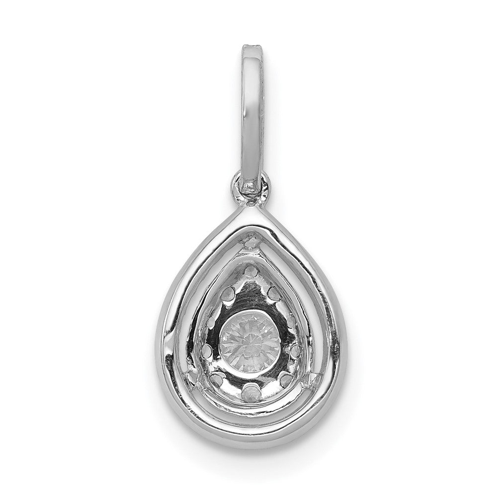 14kw 1/3ct Lab Grown Dia VS/SI+ G+ Comp Teardrop Dangle Pendant