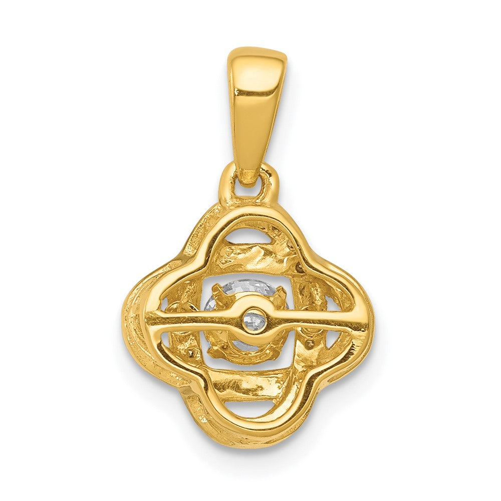 14k 1/3ct Lab Grown Dia VS/SI+ G+ Comp Vibrant Fashion Love Knot Pendant