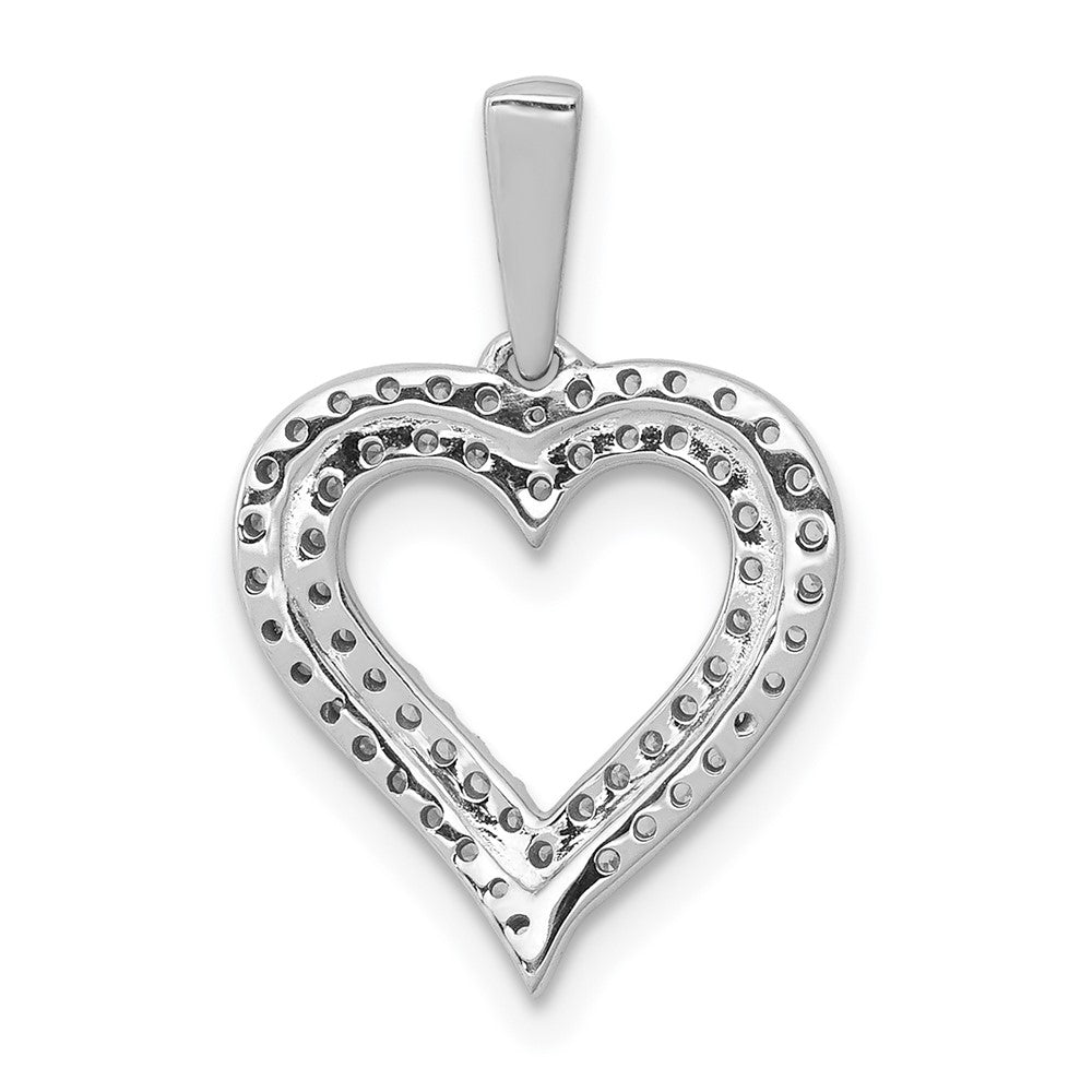 14kw 1/4ct Lab Grown Diamond VS/SI+ G+ Comp Double Row Heart Pendant