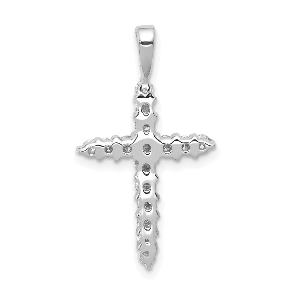 14k White Gold 1/2ct Lab Grown Diamond VS/SI+ G+ Comp Cross Pendant