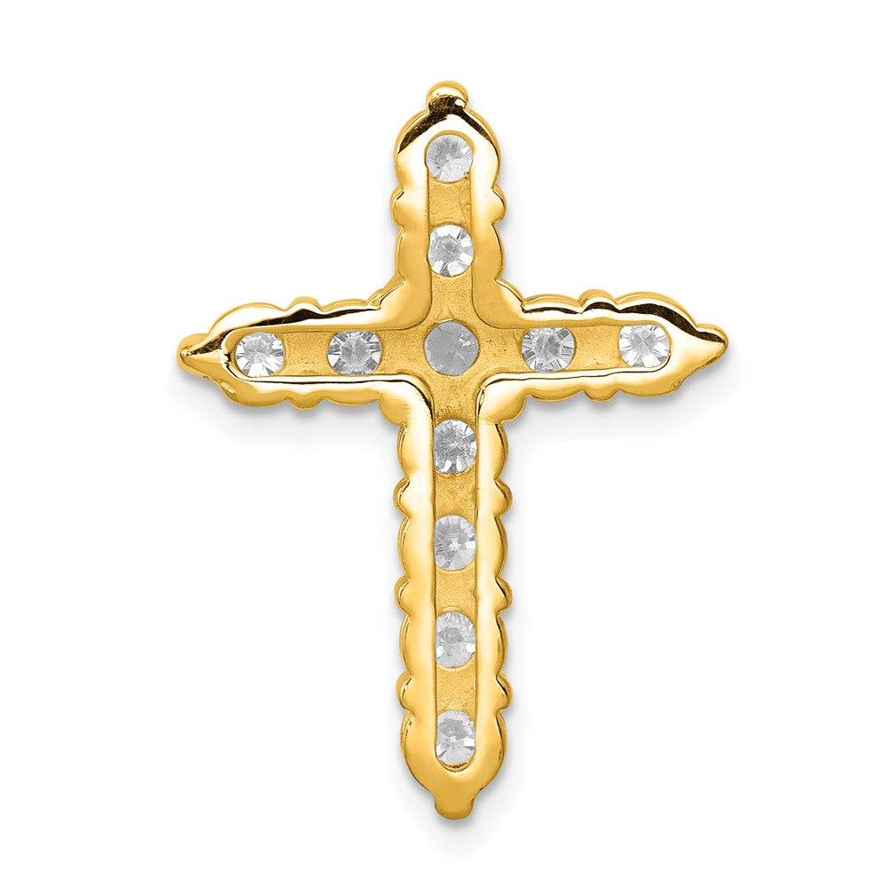 14k 1 1/4ct Lab Grown Diamond VS/SI+ G+ Comp Cross Chain Slide Pendant
