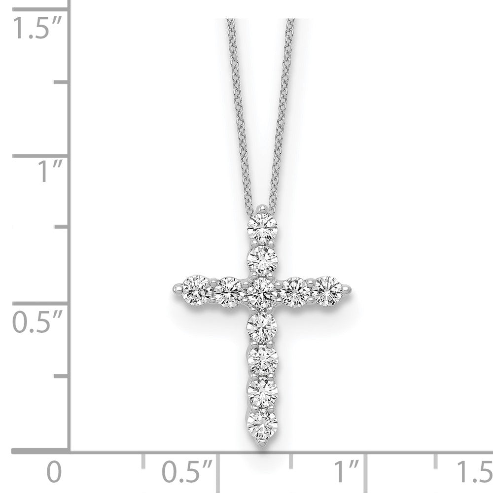 10kw 3/4ct Lab Grown Diamond VS/SI+ G+ Comp 18in Cross Pendant Necklace