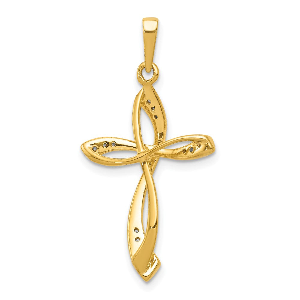 14k 1/15ct Lab Grown Diamond VS/SI+ G+ Comp Cross Pendant