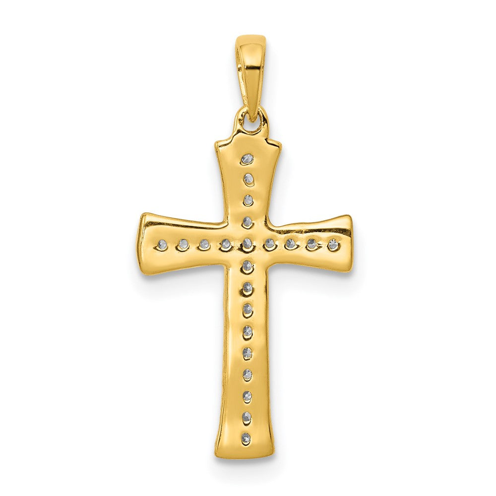 14k 1/10ct Lab Grown Diamond VS/SI+ G+ Comp Cross Pendant
