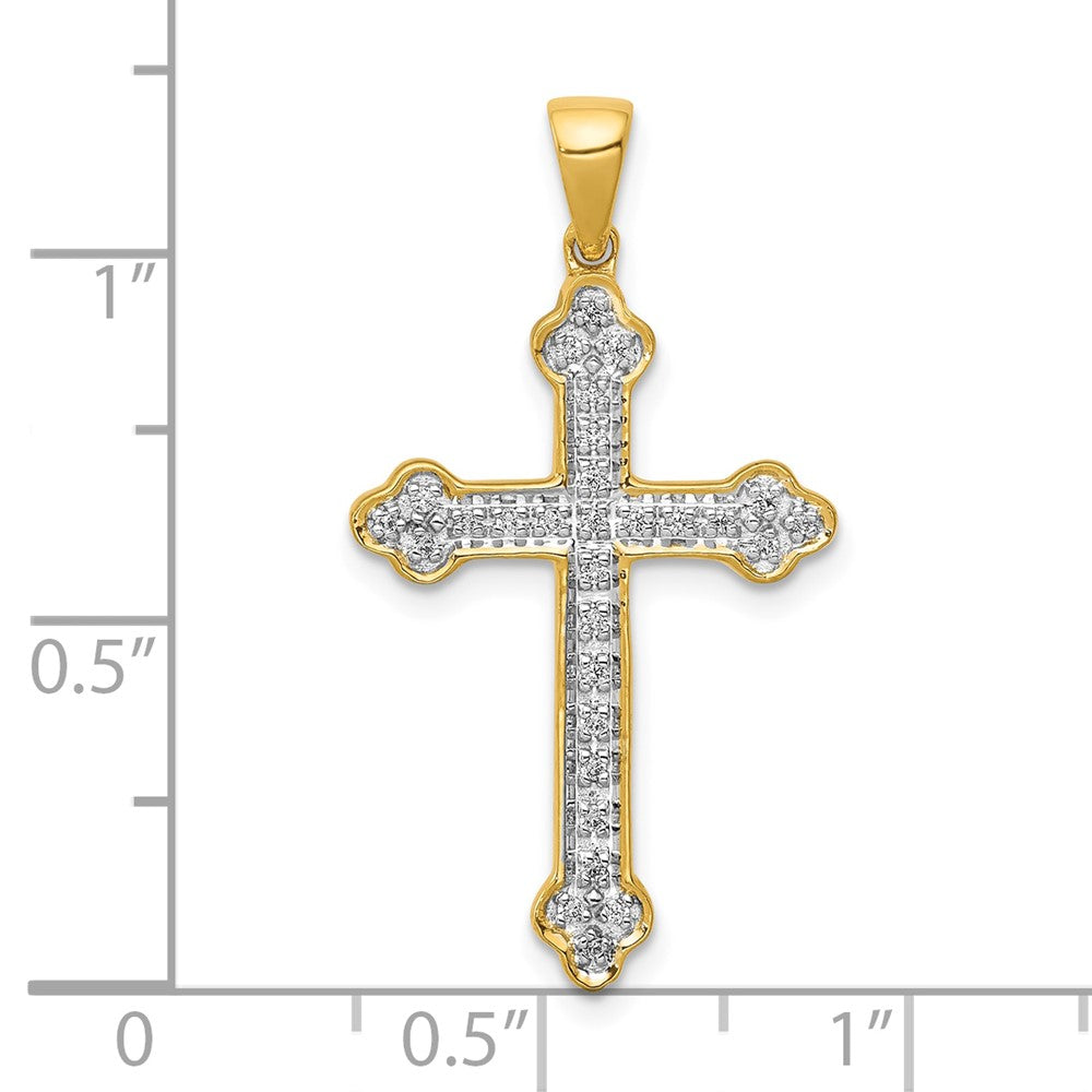 14k 1/10ct Lab Grown Diamond VS/SI+ G+ Comp Cross Pendant