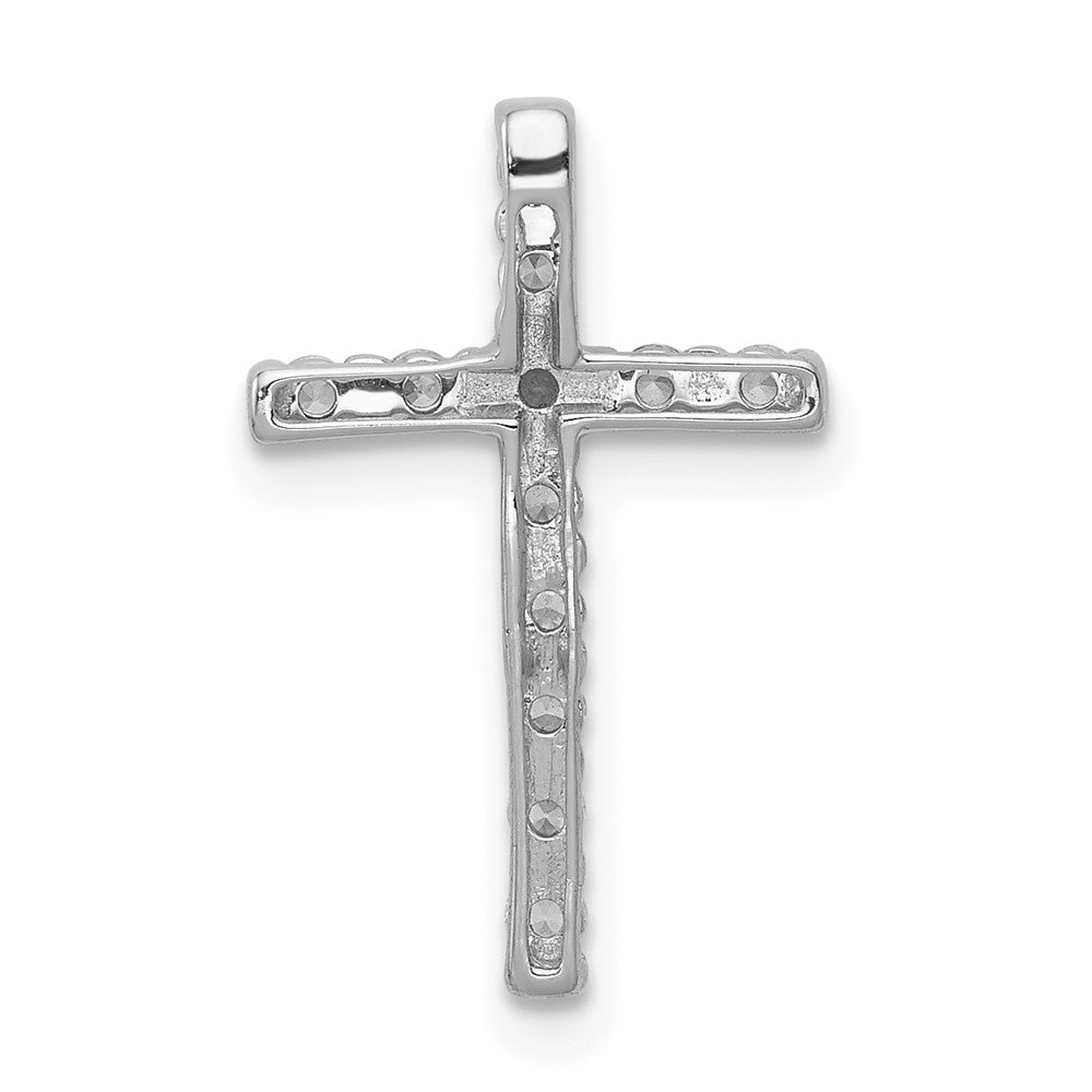 14kw 1/4ct Lab Grown Diamond VS/SI+ G+ Comp Cross Chain Slide Pendant