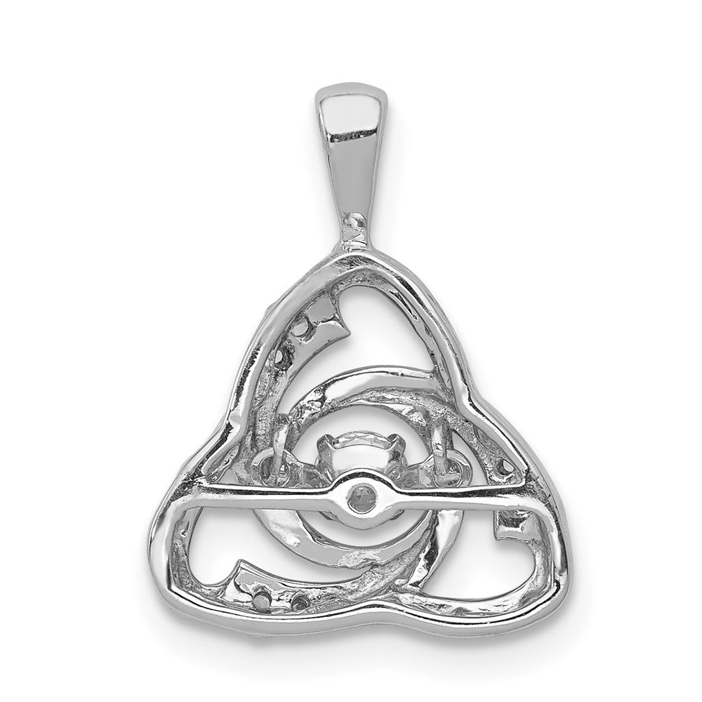 14k White Gold 1/5ct Lab Grown Dia VS+ F+ Comp Vibrant Celtic Pendant