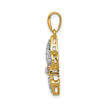14k 1/5ct Lab Grown Diamond VS/SI+ G+ Comp Fleur De Lis Pendant