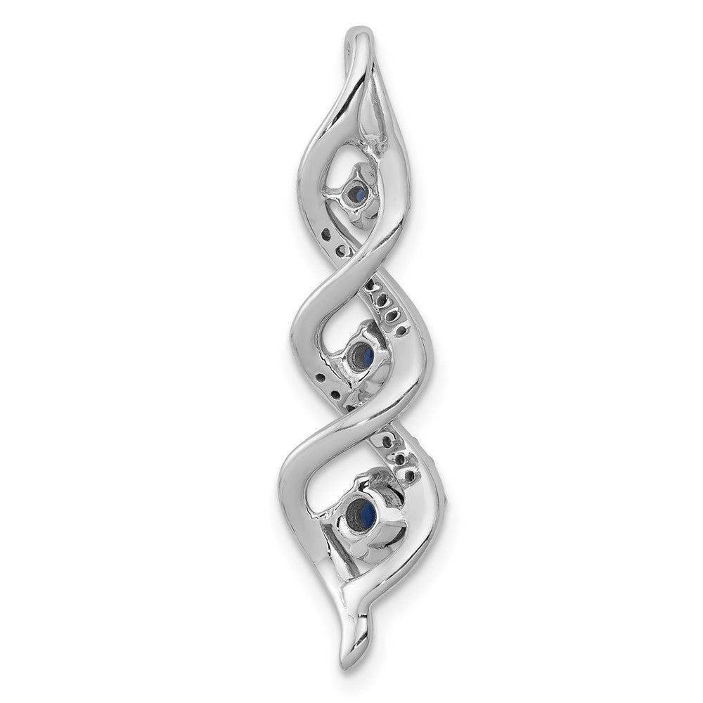 10kw 1/15ct Lab Grown Dia VS/SI+ G+ & Cr Sapphire Twist Chain Slide Pendant