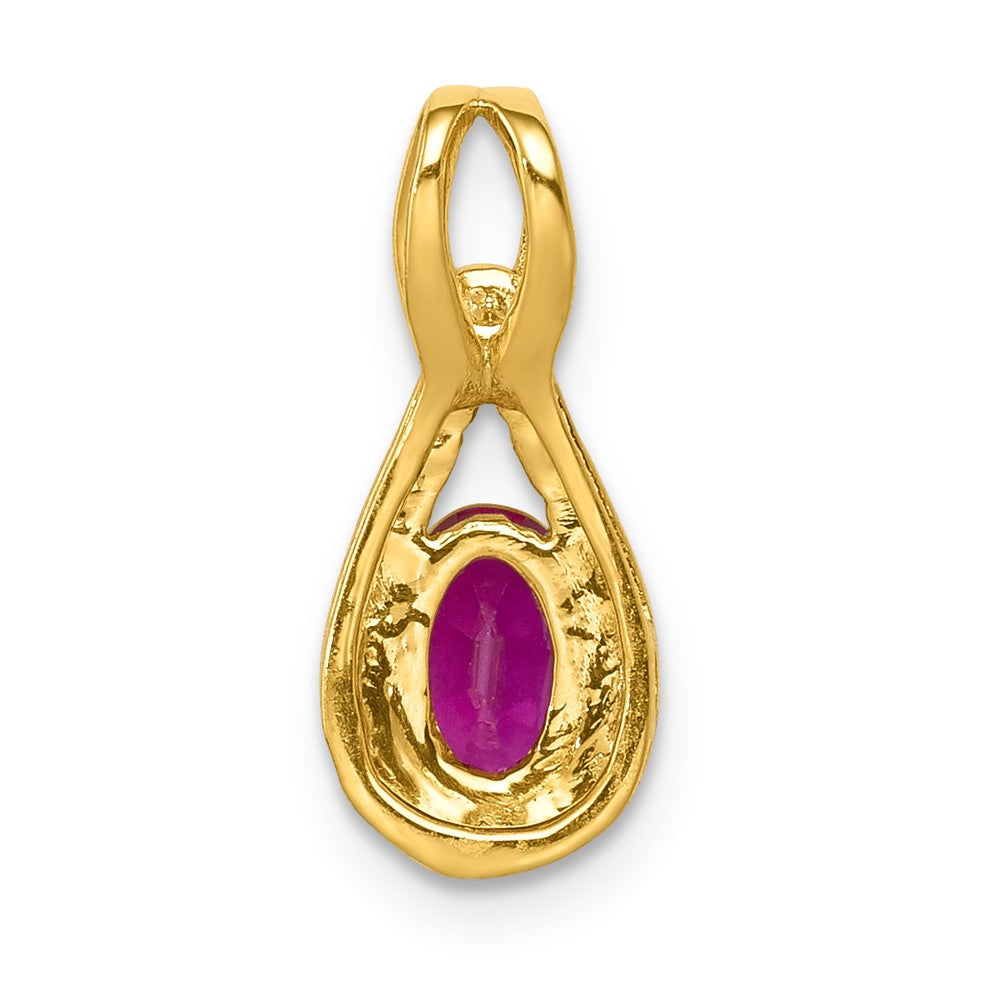 14k 1/10 ct Lab Grown Diamond VS/SI+ G+ and Lab Created Ruby Pendant