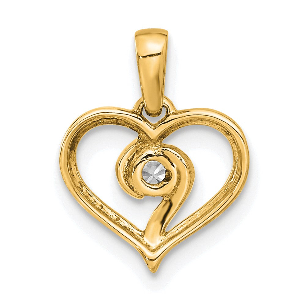 14k 1/10ct Lab Grown Diamond VS/SI+ G+ Complete Heart Pendant
