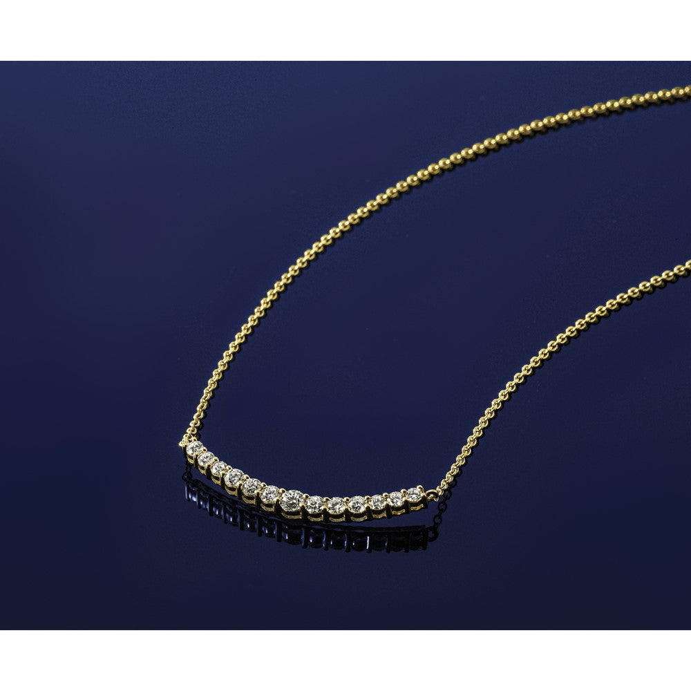 TO 14k 1/2ct Lab Grown DIA. VS+ F+ 18in Comp. Fashion Bar Necklace