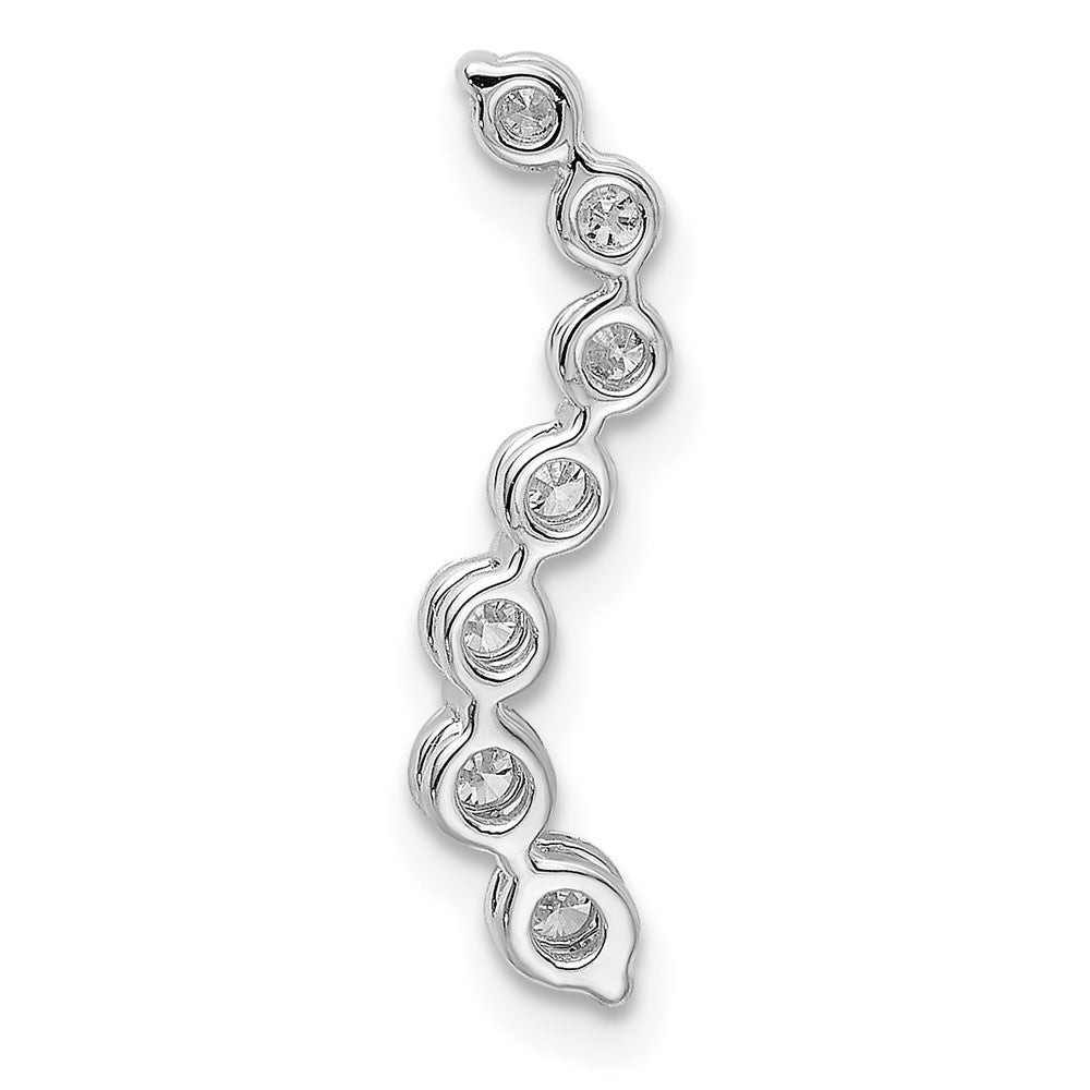 14kw 1/3ct Lab Grown Dia VS/SI+ G+ 7 Stone Curved Bar Chain Slide
