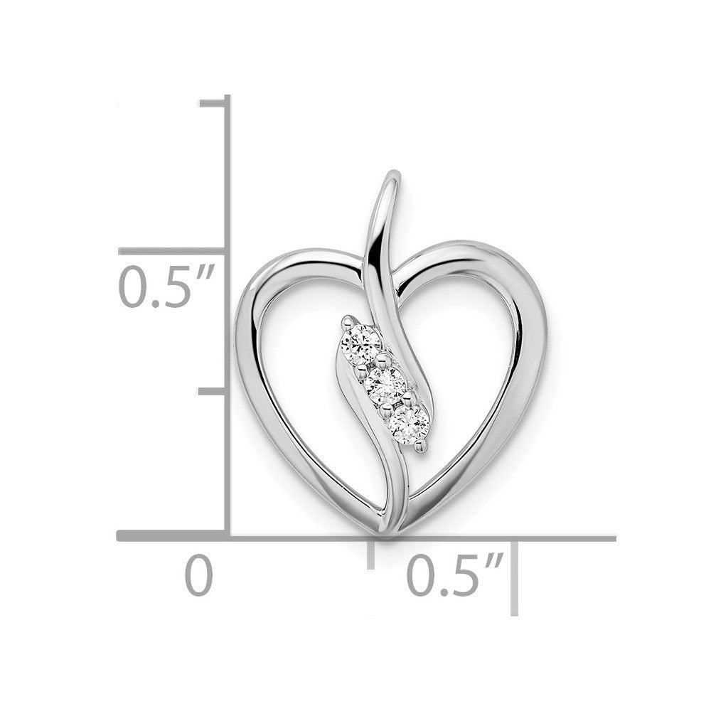 14kw 1/10ct Lab Grown Diamond VS/SI+ G+ Complete Open Heart Pendant