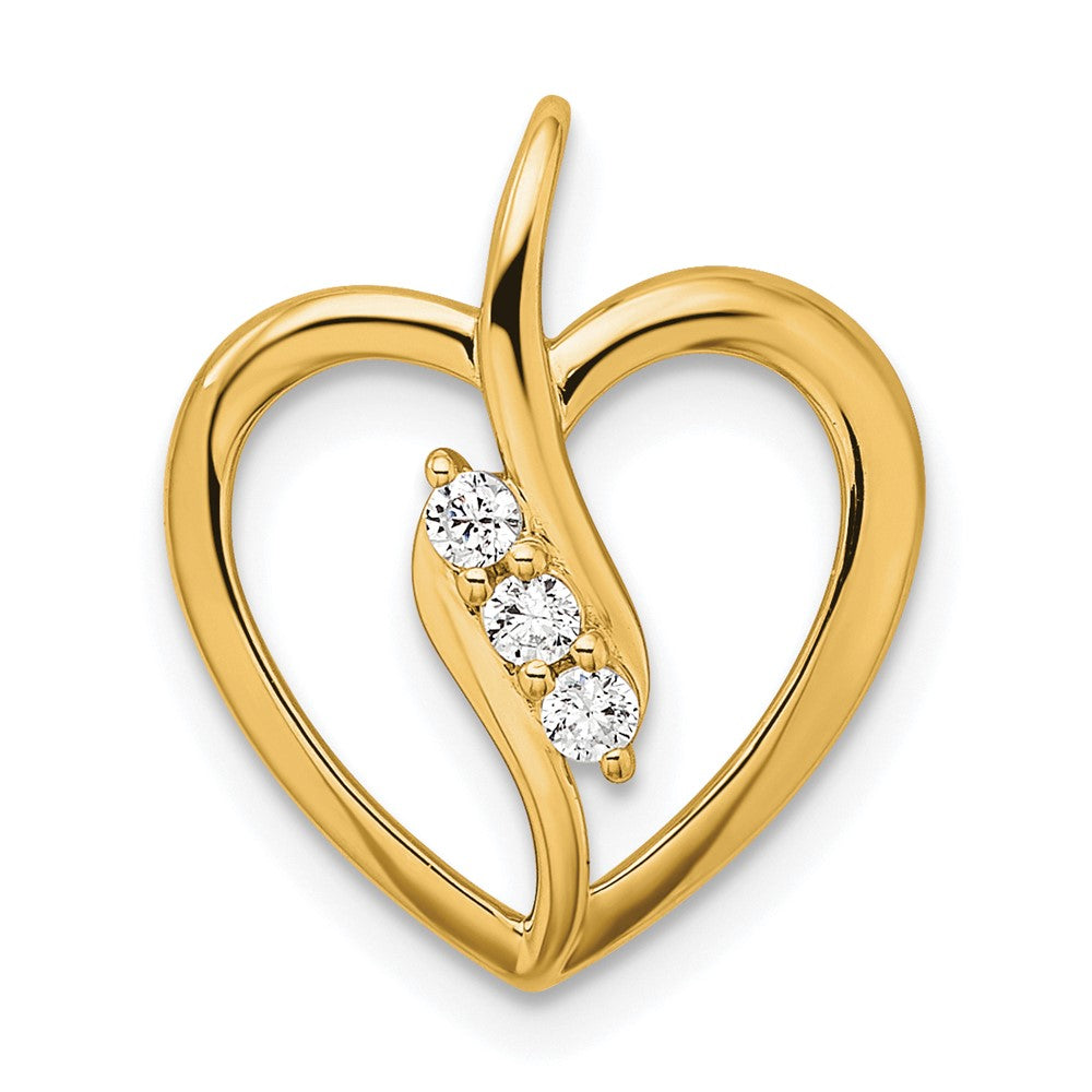14k 1/10ct Lab Grown Diamond VS/SI+ G+ Complete Open Heart Pendant
