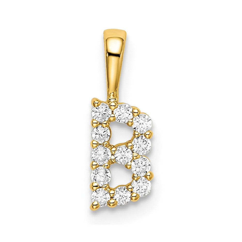 14k 1/8ct Lab Grown Diamond VS/SI+ G+ Complete Letter B Intitial Pendant