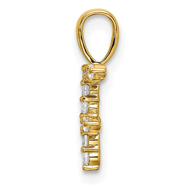 14k 1/8ct Lab Grown Diamond VS/SI+ G+ Complete Letter F Initial Pendant