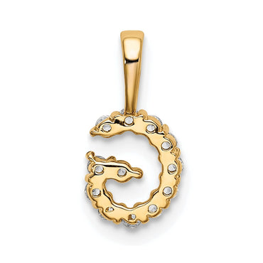 14k 1/8ct Lab Grown Diamond VS/SI+ G+ Complete Letter G Intitial Pendant