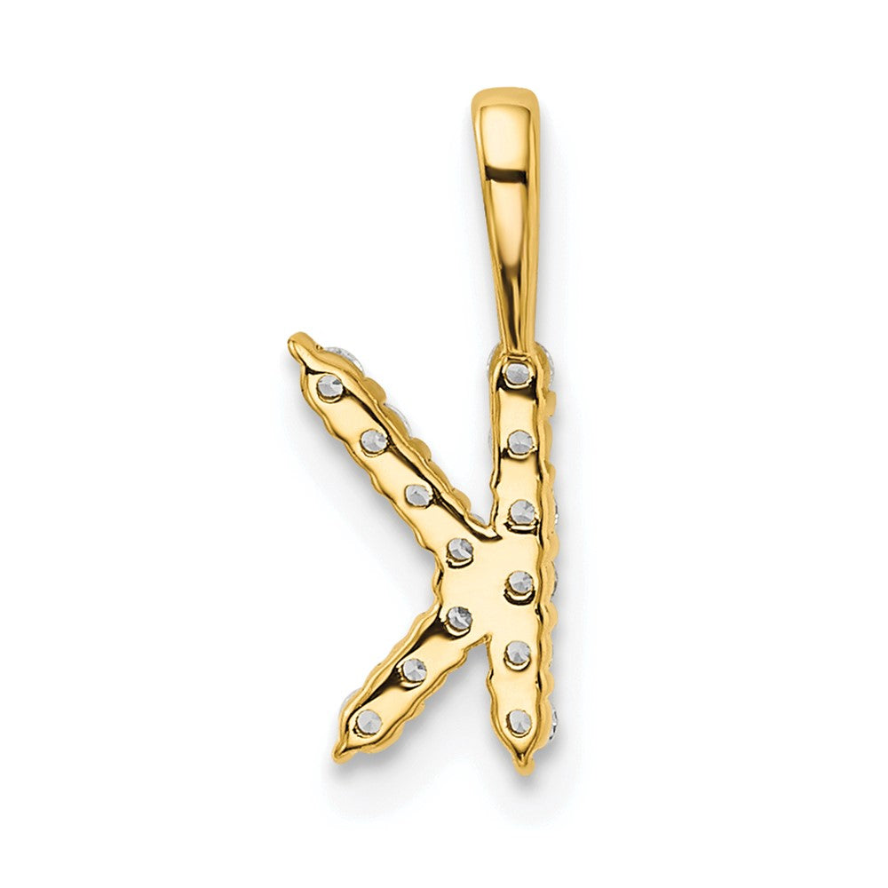 14k 1/8ct Lab Grown Diamond VS/SI+ G+ Complete Letter K Initial Pendant