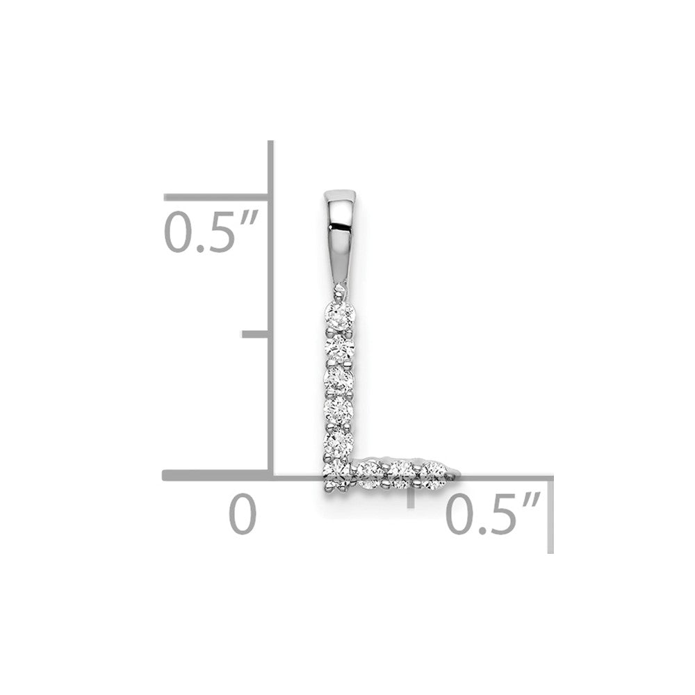 14kw 1/10ct Lab Grown Diamond VS/SI+ G+ Complete Letter L Initial Pendant