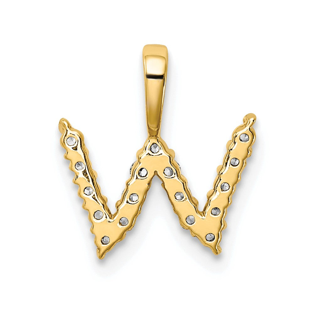 14k 1/6ct Lab Grown Diamond VS/SI+ G+ Complete Letter W Initial Pendant