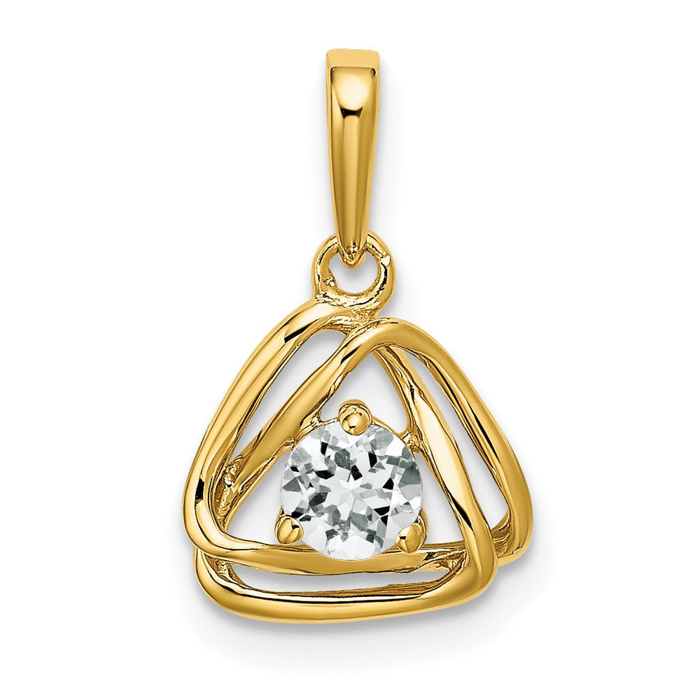 14k 1/4ct Lab Grown Diamond VS/SI+ G+ Comp Intertwined Triangle Pendant