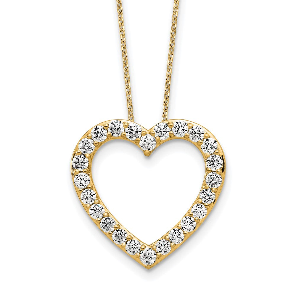 14k 1 3/8ct Lab Grown Diamond VS/SI+ G+ Complete 18in Heart Necklace