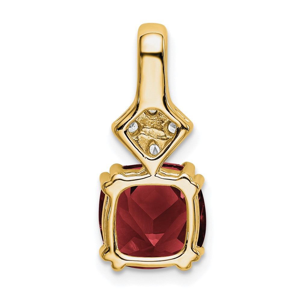 14k 1/5ct Lab Grown Diamond VS/SI+ G+ &Cr Ruby Comp Pendant