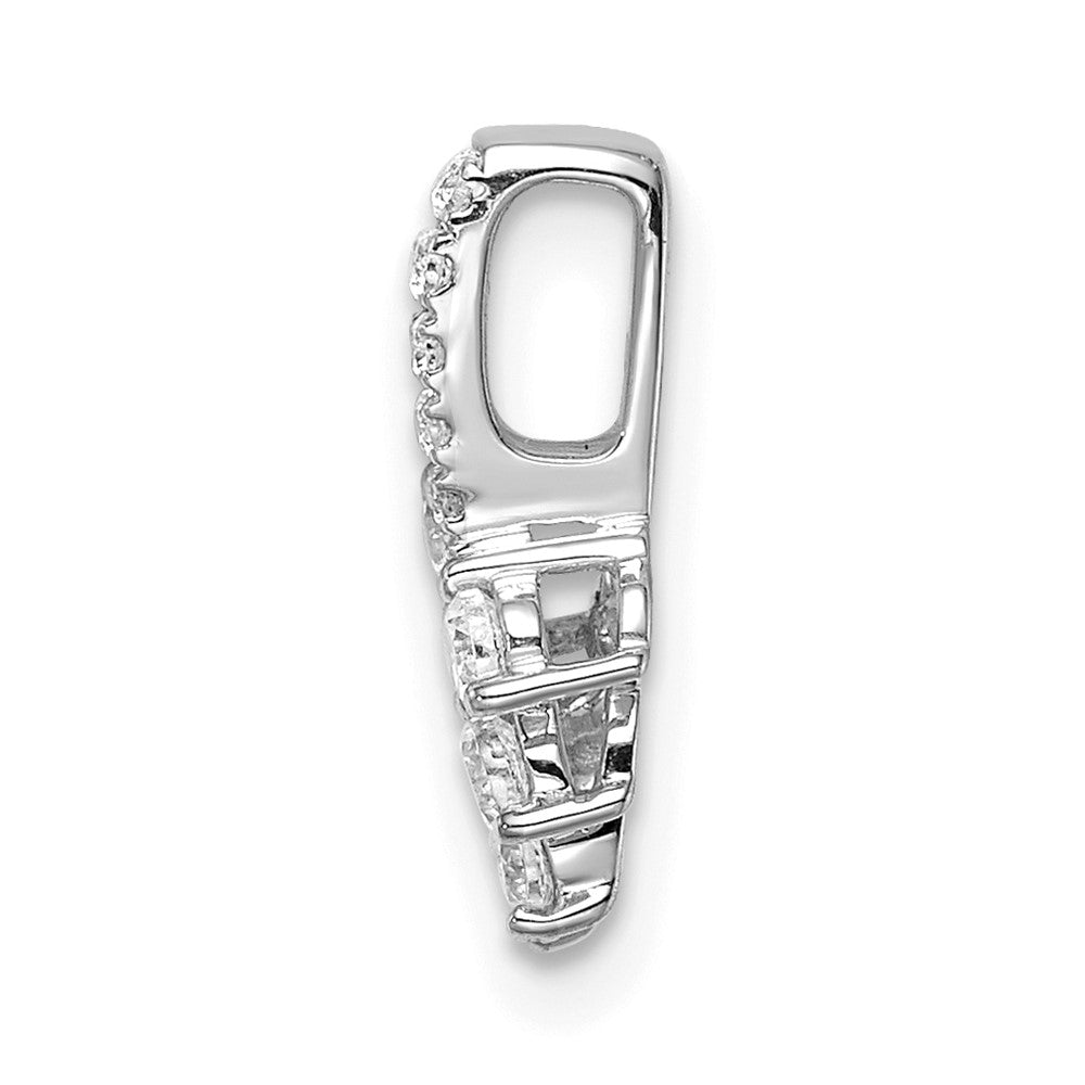 14k White Gold 1/4 ct Lab Grown Dia VS/SI+ G+ Comp Leaf Chain Slide Pendant