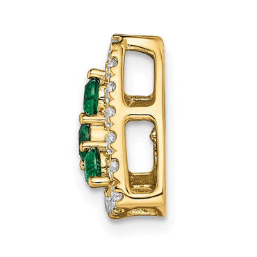 14k 1/2ct Lab Grown Diamond VS/SI+ G+ &Cr Emerald Comp Chain Slide