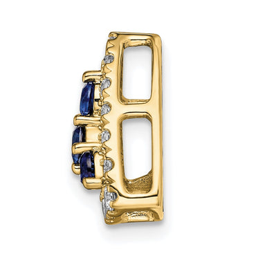 14k 1/2ct Lab Grown Diamond VS/SI+ G+ &Cr Blue Sapp Comp Chain Slide