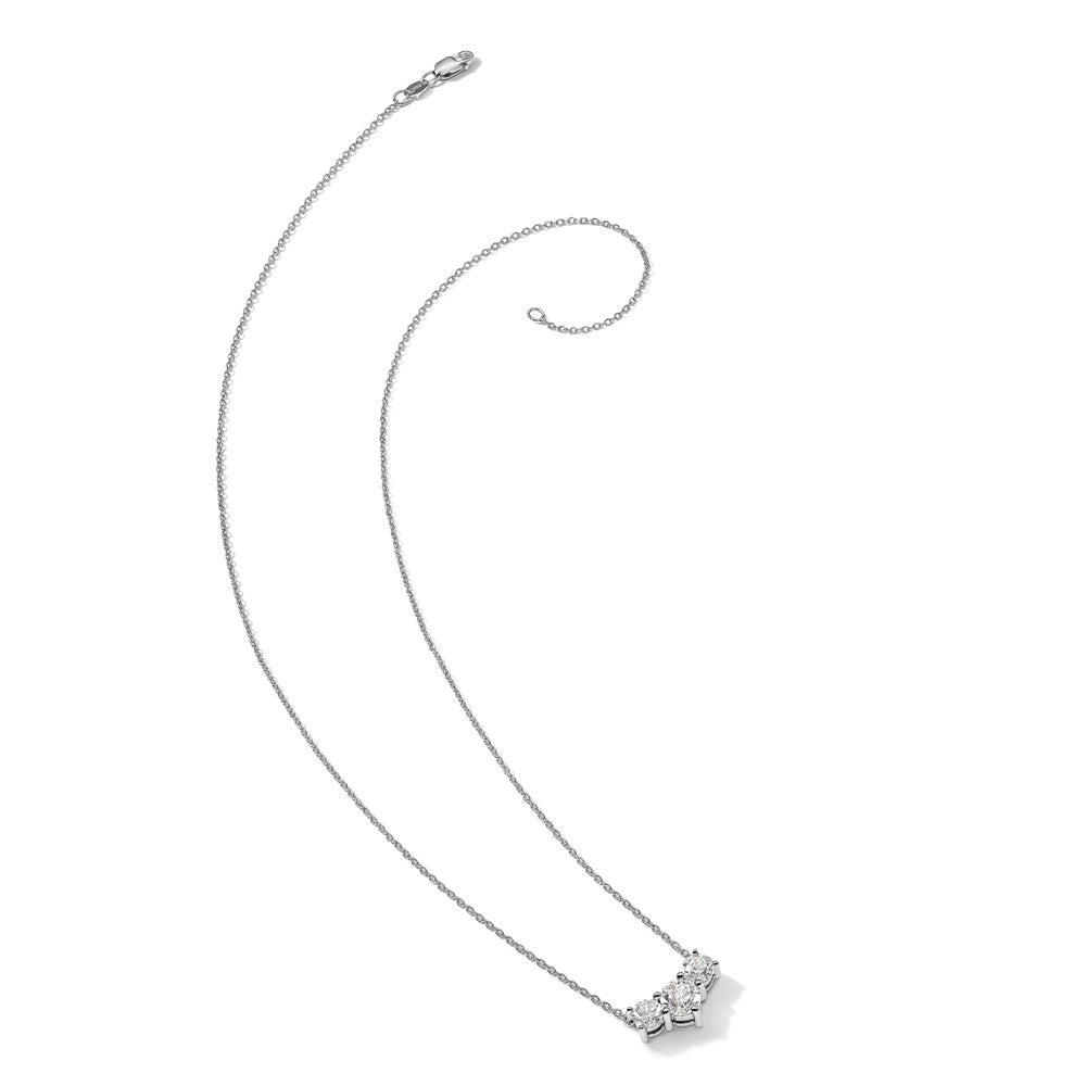 14kw 3/4ct Lab Grown Diamond VS/SI+ G+ Comp 18in 3 Stone Necklace