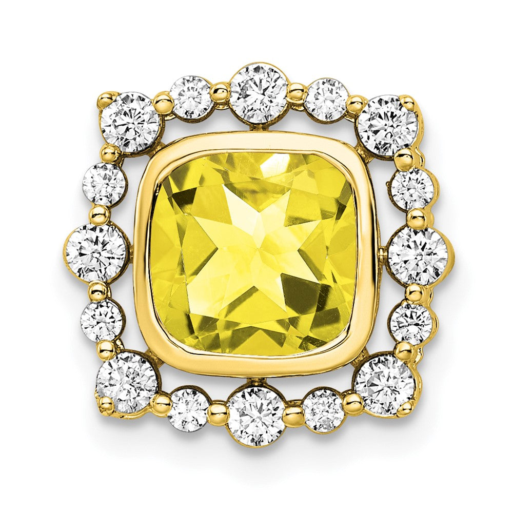 14k 1/2 ct Lab Grown Diamond VS/SI+ G+ & Cr Yellow Sapphire Chain Slide
