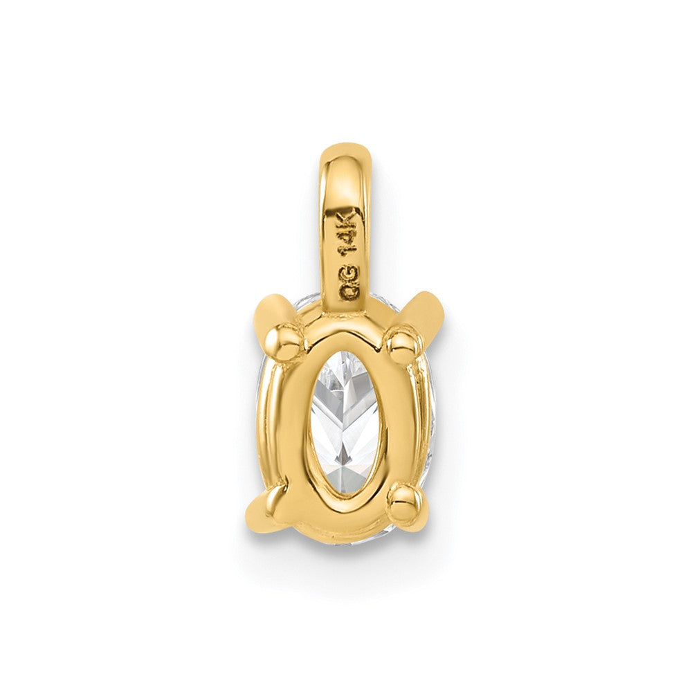 14k 1/2 ct Lab Grown Diamond VS/SI+ G+ Complete Oval Solitaire Pendant