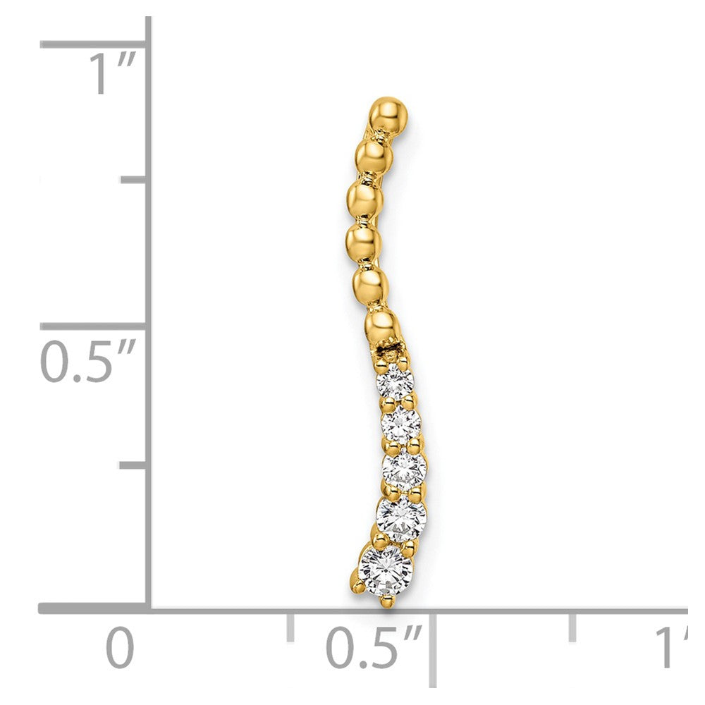 14k 1/5ct Lab Grown Diamond VS/SI+ G+ Fashion Bar Chain Slide Pendant