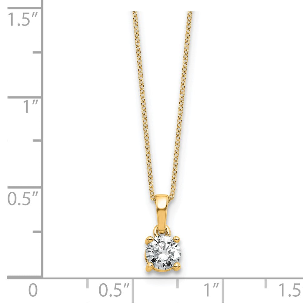 14k 1/2ct Lab Grown Dia VS/SI+ G+ Comp 18 inch Solitaire Pendant Necklace