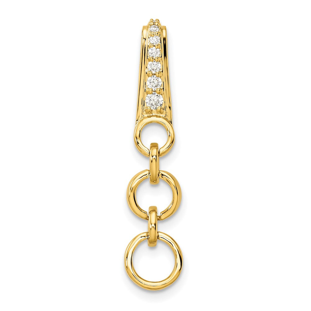 14k 1/8 ct Lab Grown Diamond VS/SI+ G+ Dangle Circle Chain Slide Pendant