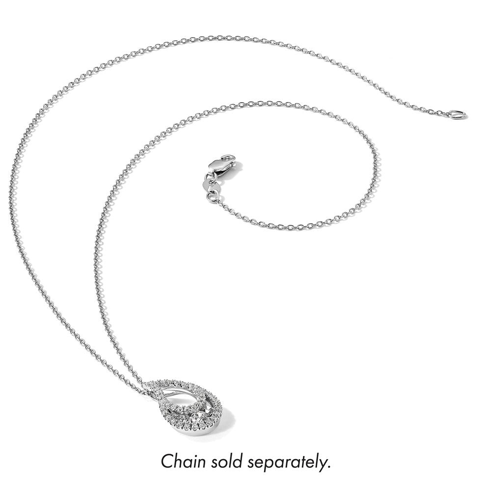 14kw 1/2ct Lab Grown Dia VS/SI+ G+ Comp Teardrop Cluster Chain Slide