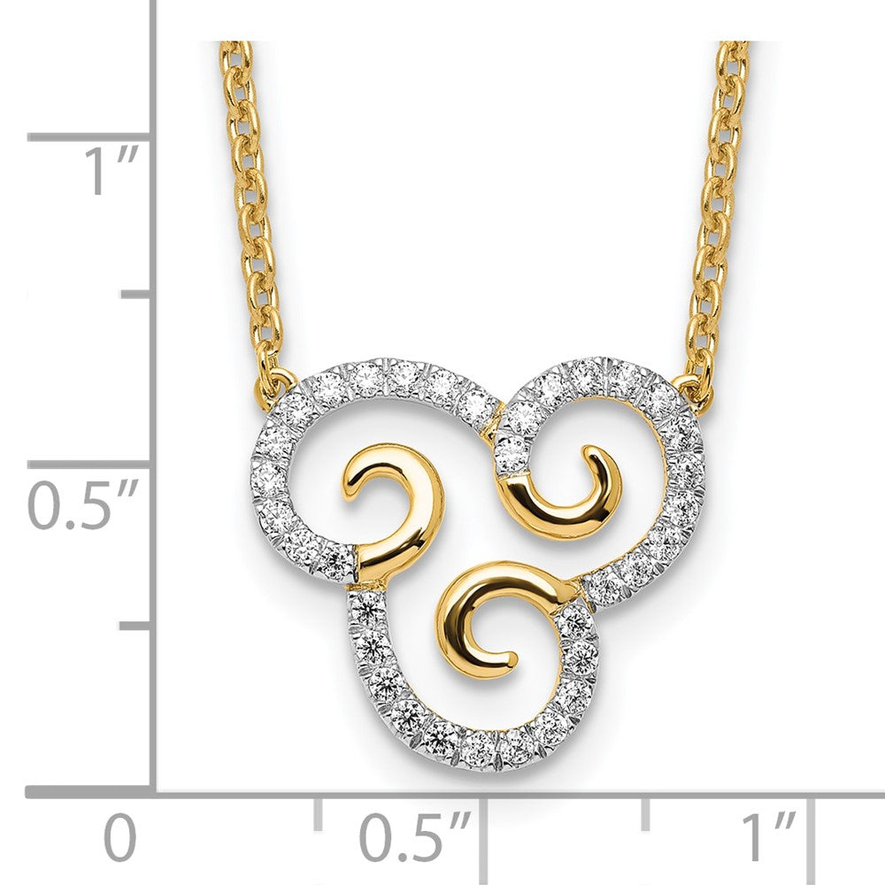 14k 1/4ct Lab Grown Diamond VS/SI+ G+ Comp Swirls 18in Necklace
